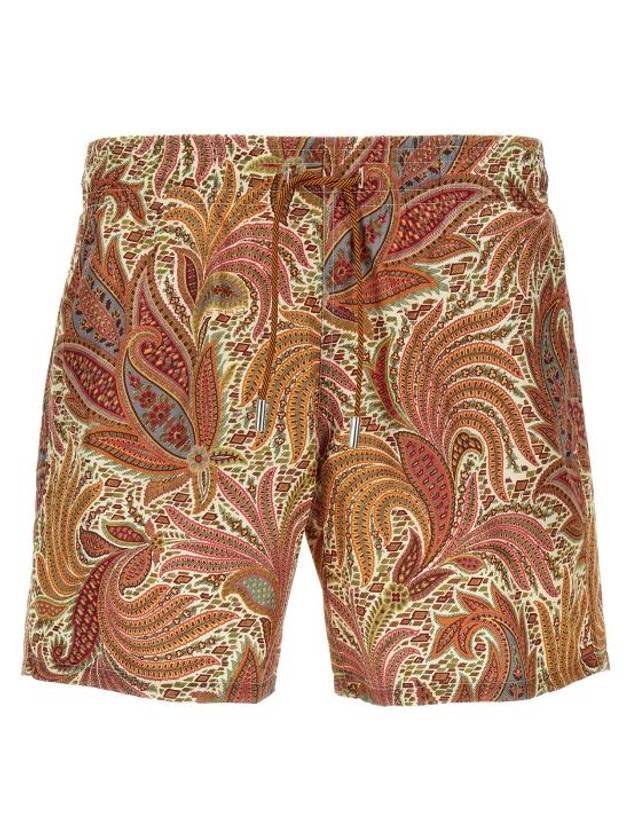 에트로 페이즐리 스윔 쇼츠 브라운
