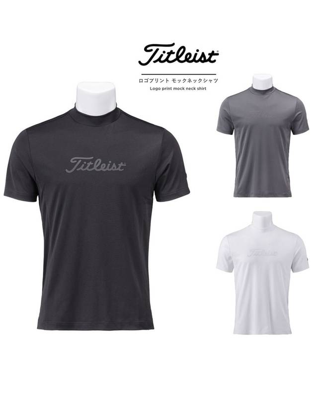 타이틀리스트 반팔 남성 로고 프린트 모크 넥 셔츠 24 SS