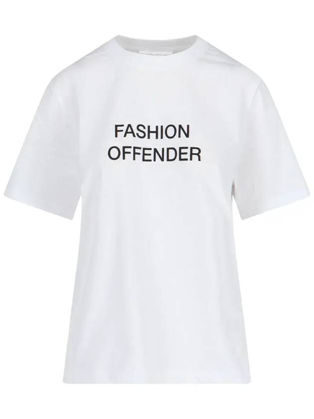 Victoria Beckham 슬로건 프린트 크루넥 티셔츠 1125JTS006357A_WHITEFASHIONOFFENDER