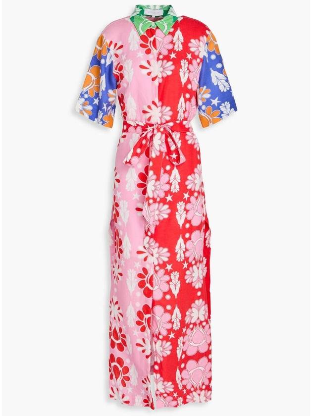 NB07 보르고 디 노르 여성 원피스 Printed linen and cotton blend maxi shirt dress 46376663162944735