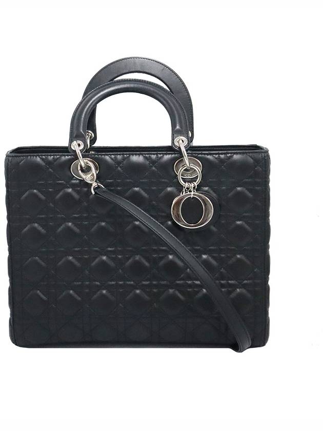 Dior 크리스챤디올 M0566OWCB 블랙 까나쥬 램스킨 레이디 디올 라지 2WAY