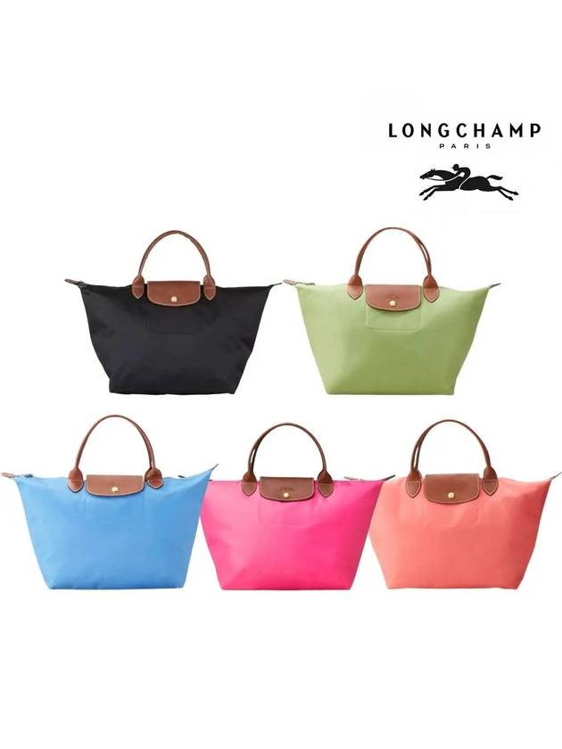 롱샴 르 플리아쥬 M 토트 핸드백 가방 블랙 그린 블루 핫핑크 핑크