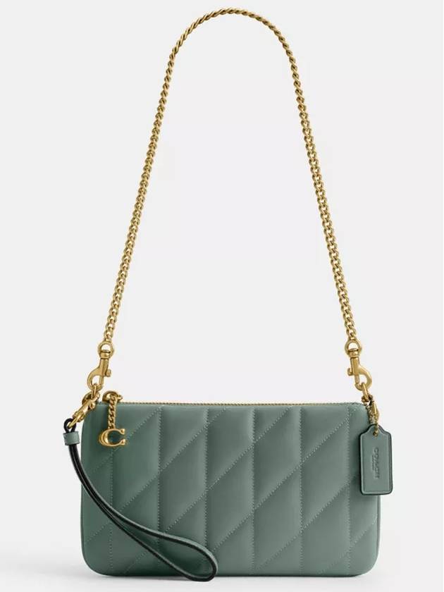 코치 파우치 백 필로우 퀼팅 숄더백 Brass Sage