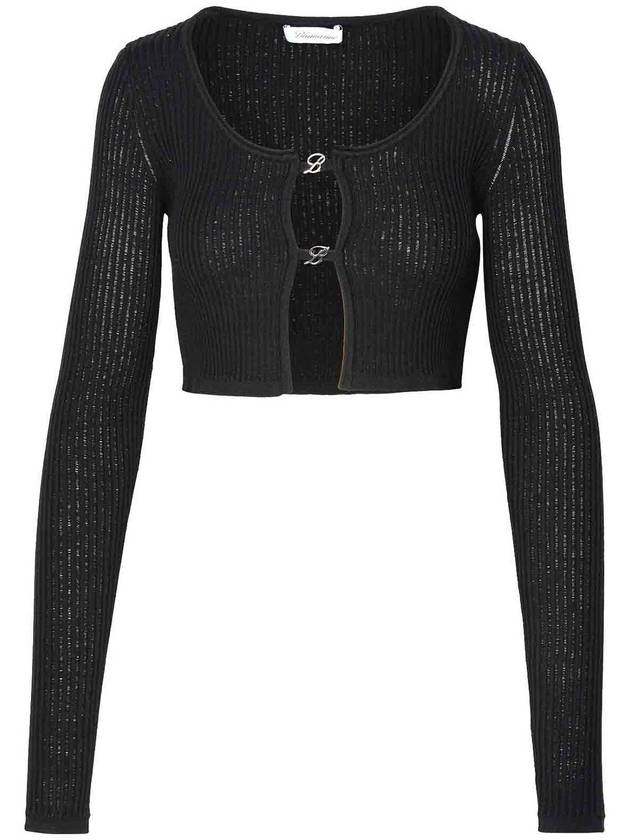 Blumarine Crop Sweater In Lack Viscose Lend