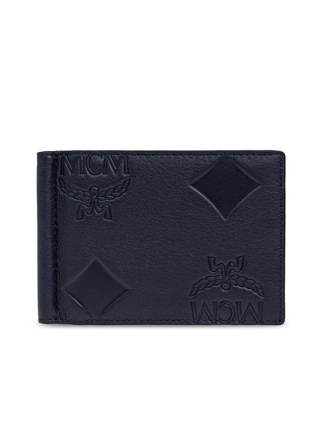 MCM 로고 엠보싱 바이폴드 지갑