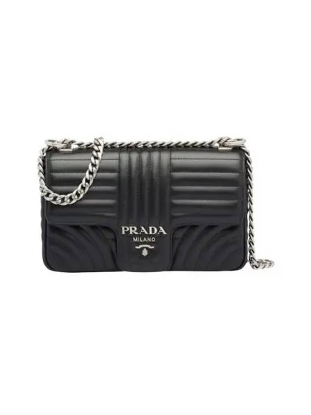 프라다 미디움 다이어그램 레더 숄더백 블랙 Prada Medium Diagram Leather Shoulder Bag Black