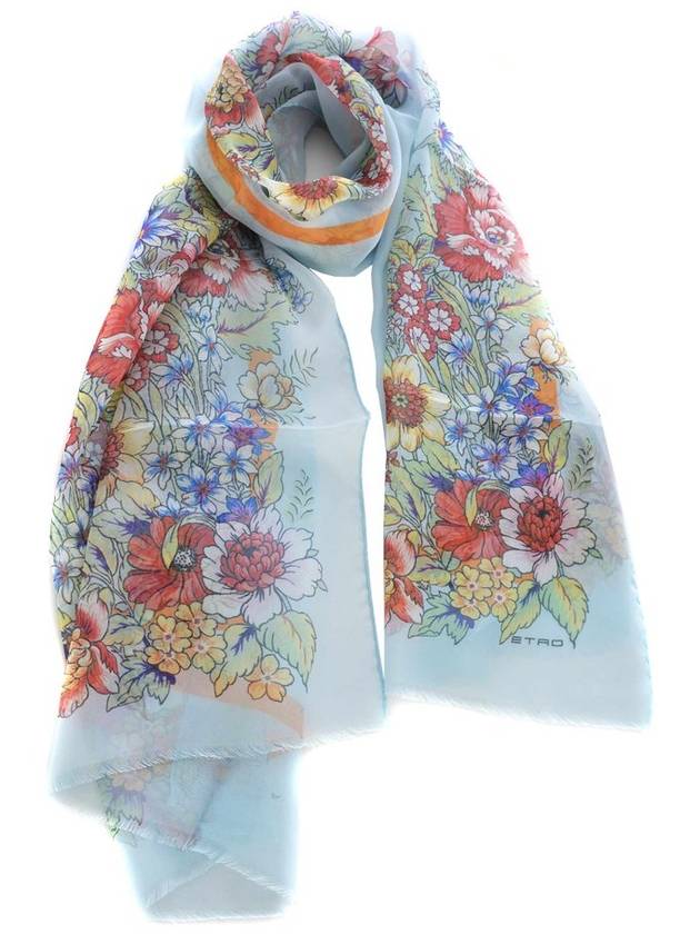 Etro 플로럴 프린트 프레이드 엣지 스카프