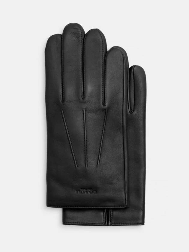 코치 레더 그러브 남성 가죽 장갑 Black