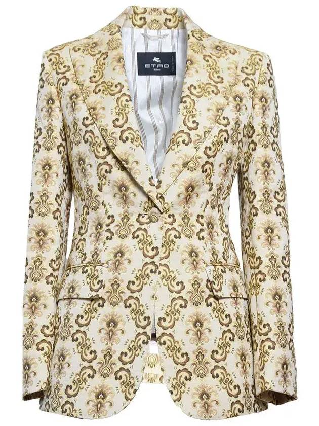 에트로 패턴 자카드 싱글 브레스티드 블레이저 WRCA001999TJE51_S9820