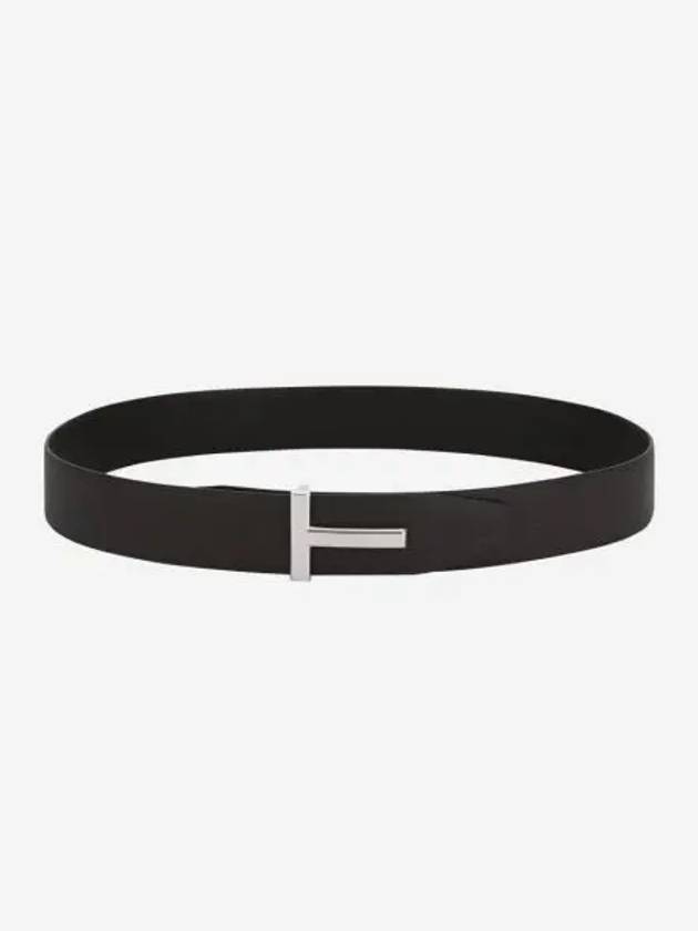 톰포드 T 아이콘 리버시블 레더 벨트 초콜릿 블랙 Tom Ford T Icon Reversible Leather Belt Chocolate Black