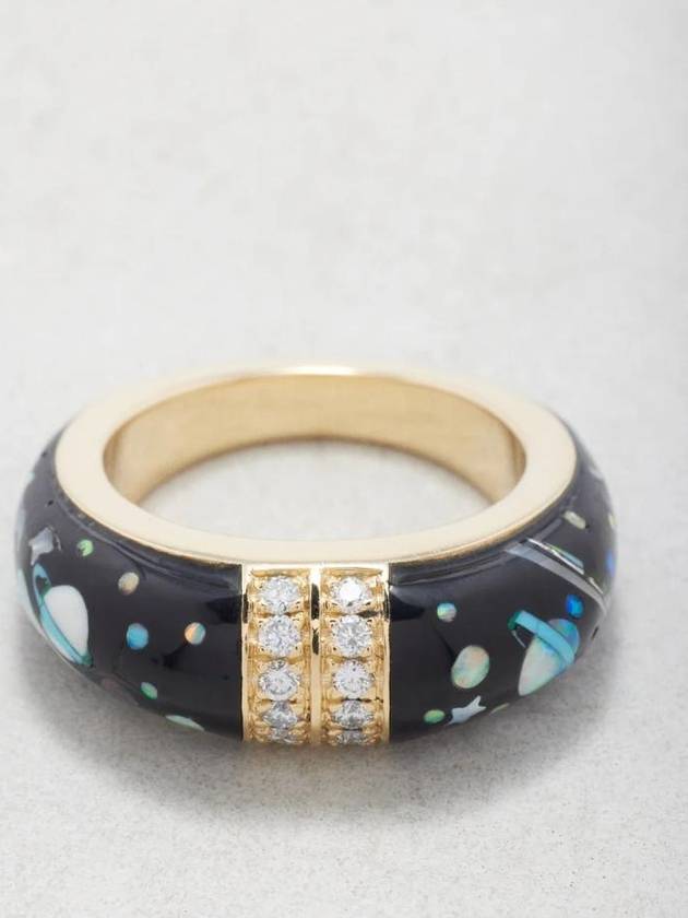 JACQUIE AICHE 여성 Galaxy diamond opal onyx 14kt gold ring Gold