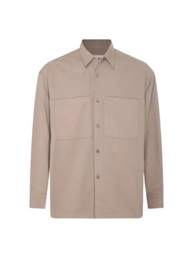 아미 파리 자수 오버셔츠 베이지 AMI Paris Embroidery Overshirt Beige
