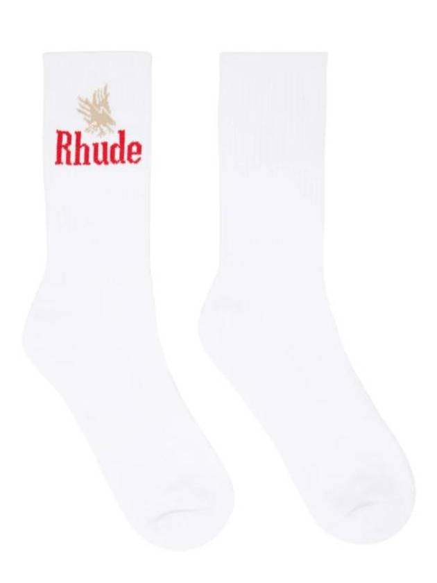 루드 화이트 이글 양말 0371 White Red
