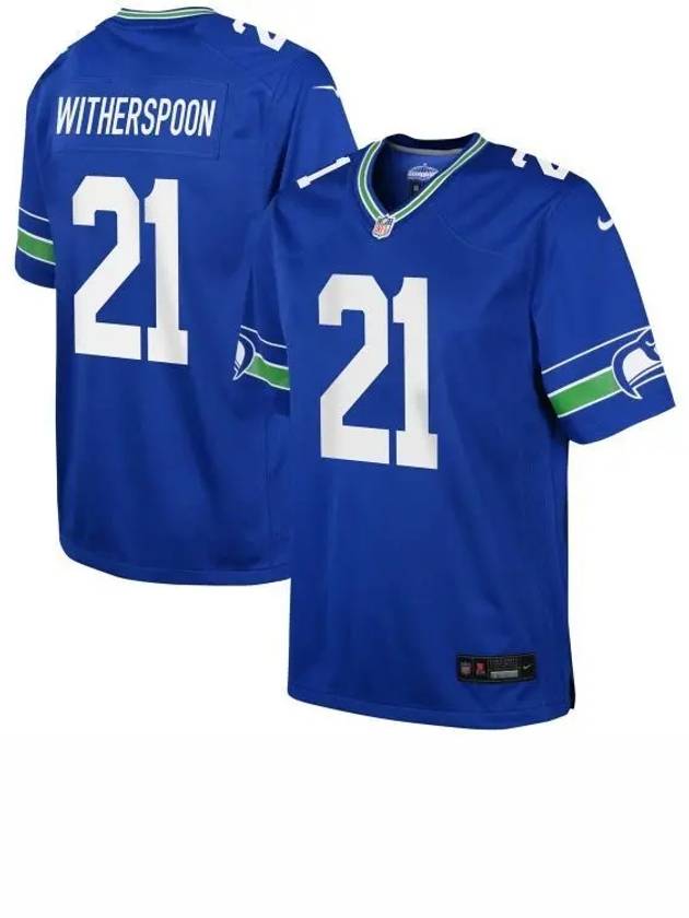 키즈 나이키 Youth 나이키 Devon Witherspoon 로얄 시애틀 시호크스 게임 저지 로얄 9918943