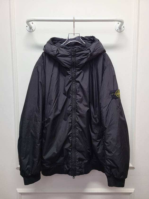 스톤아일랜드 24FW 블랙 크링클랩스 후드 점퍼 자켓 XXL