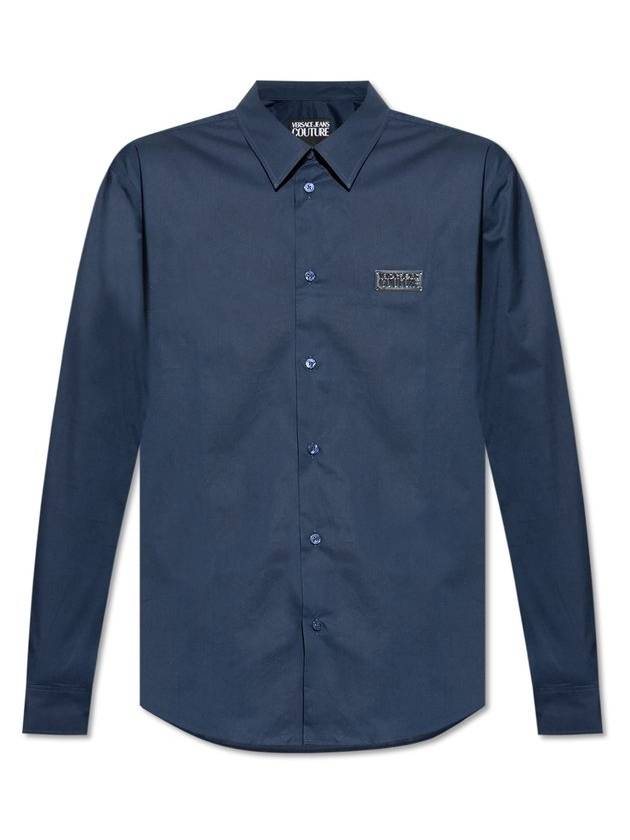 베르사체 진 쿠튀르 로고 플라크 롱슬리브 셔츠