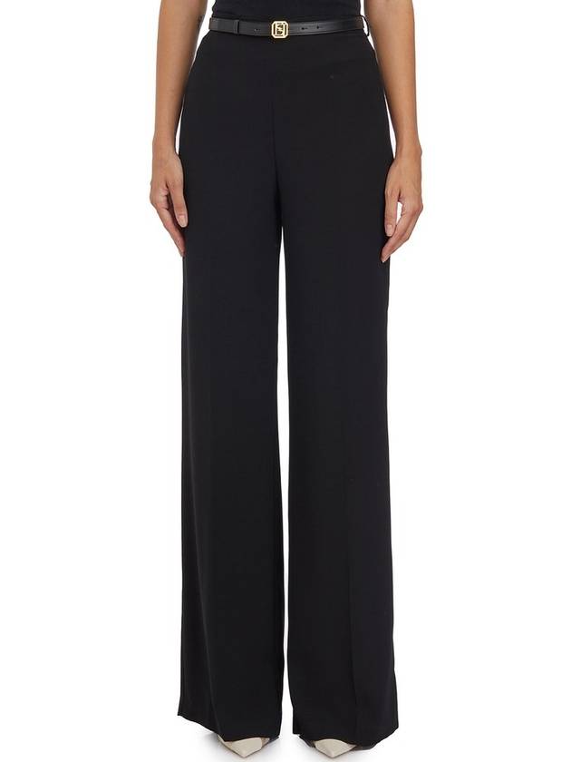 Elisabetta Franchi 벨트 새틴 팔라초 팬츠