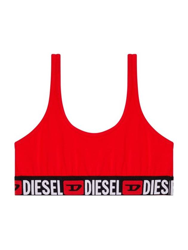 Diesel - Ribbed bralette with logo band - Bras - Woman - Red