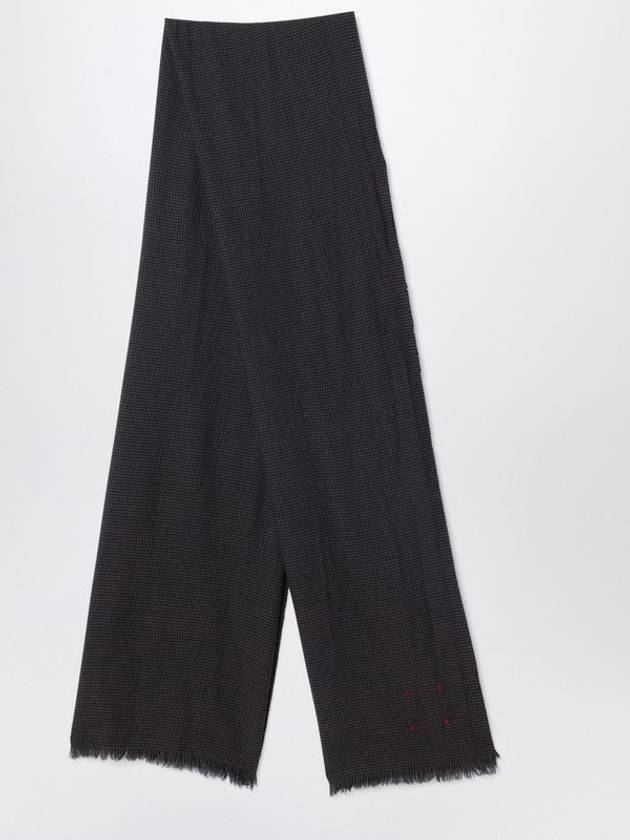 Black/Beige Check Wool Scarf