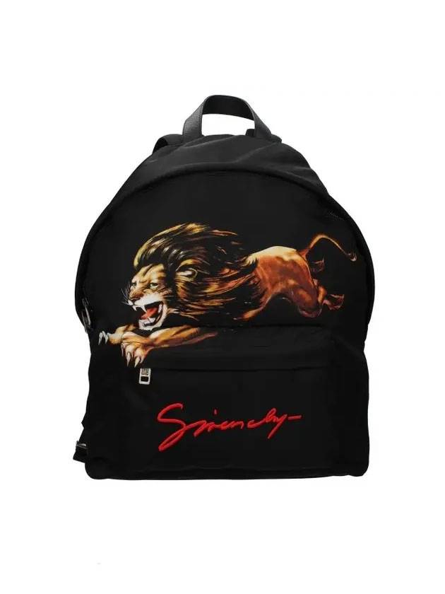 지방시 레오 프린트 로고 백팩 블랙