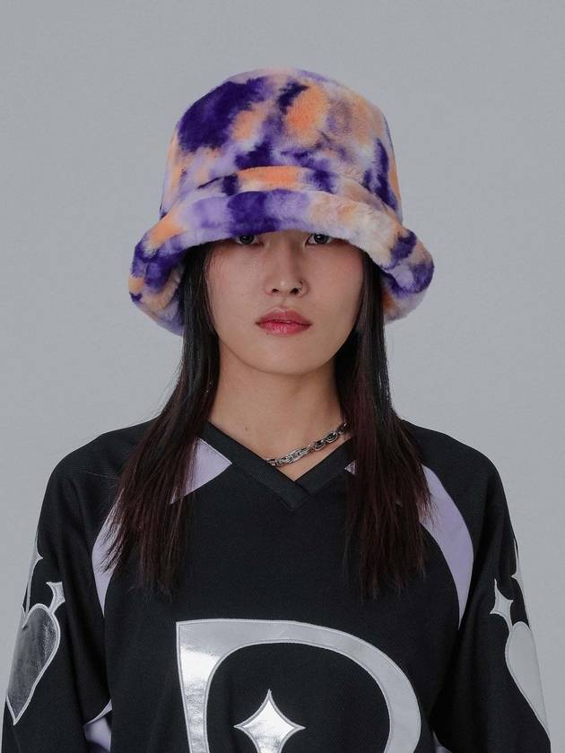 딜레탕티즘 팬지 퍼 버킷햇 퍼플