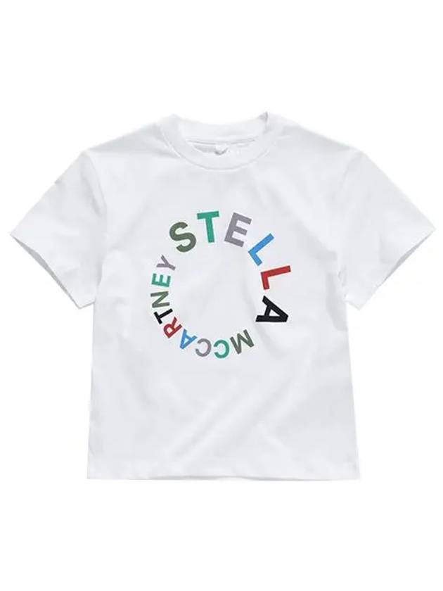 스텔라매카트니 STELLAMCCARTNEY TT8S31 Z0434 100 원형 로고 프린트 주니어 반팔티