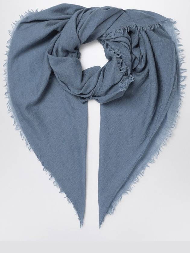 Mud-Coloured Wool-Silk Blend Scarf