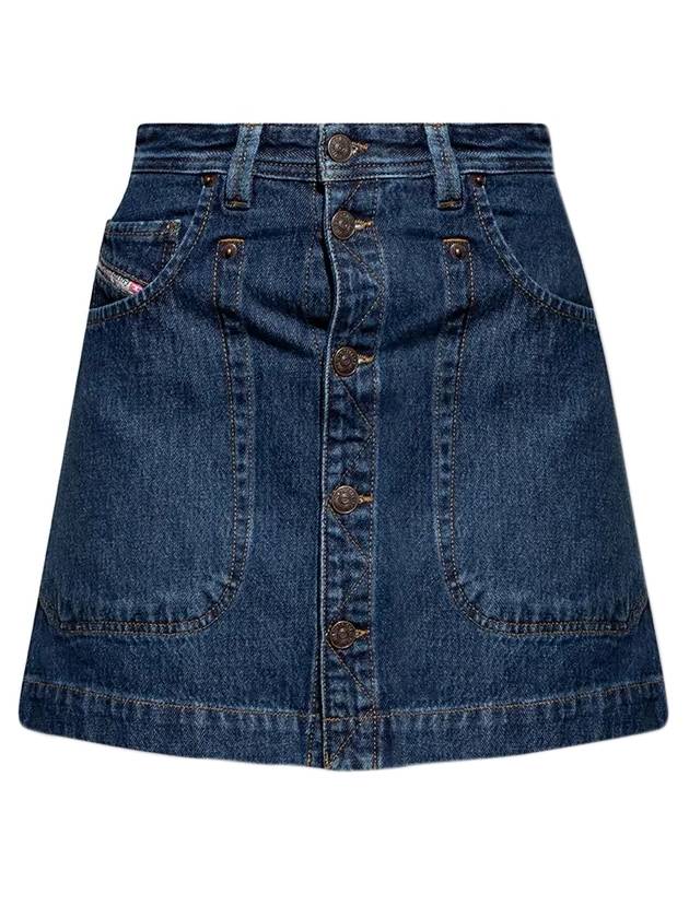 디젤 여성 DE ALBUS A라인 스커트 블루