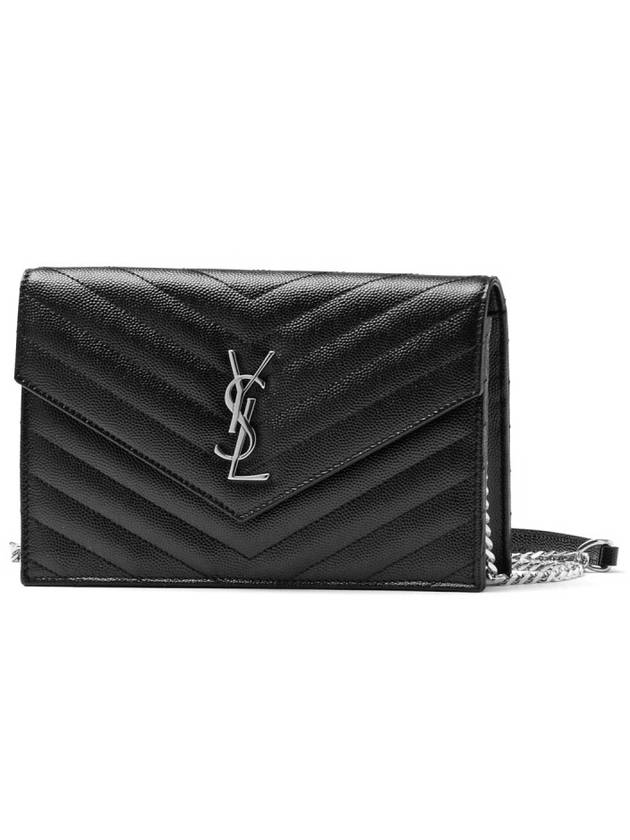 생로랑 SAINTLAURENT 엔벨롭체인 숄더백 은장 695108 BOW02 1000블랙