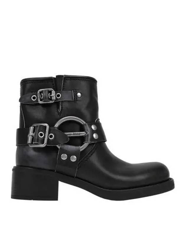 W 미우 미우 빈티지룩 레더 부츠 블랙 W Miu Miu Vintage look leather Boots Black