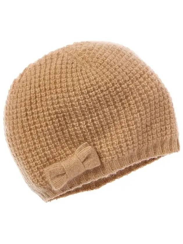4223179 Portolano Waffle Stitch Bow Cashmere Hat