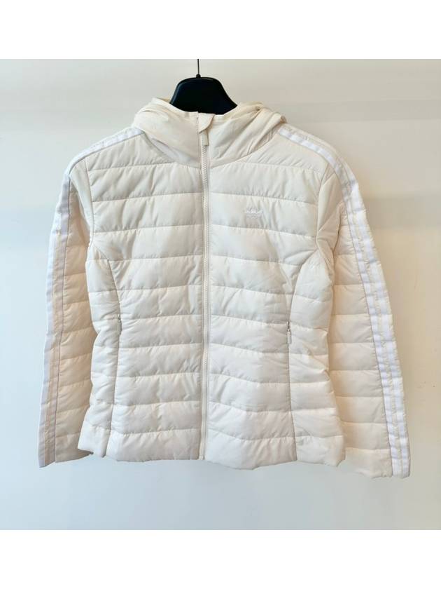 아디다스 슬림핏 경량 패딩 자켓 HK5251 크림 WOMENS UK8 10