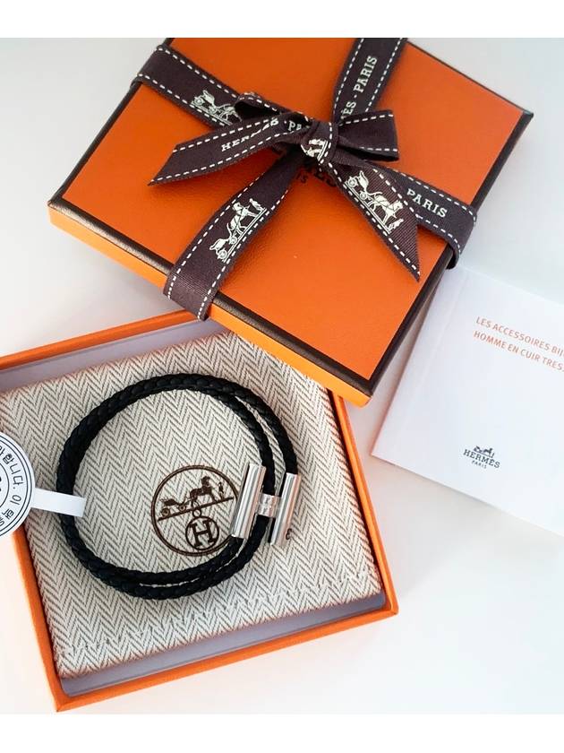 에르메스 투니스 팔찌 블랙 실버 T3 068406FP89