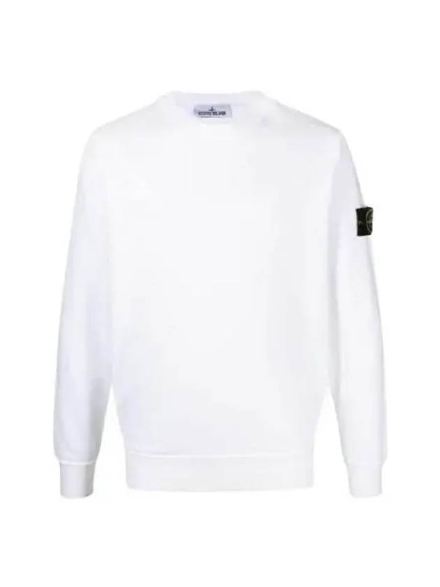 스톤 아일랜드 63051 코튼 플리스 가먼트 다이드 스웨트셔츠 화이트 24SS Stone Island 63051 Cotton Fleece Garment Dyed Sweatshirt White 24SS