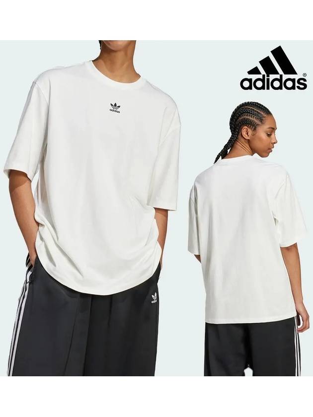 아디다스 반팔 여성 스타일 트레포일 탑 티셔츠 클라우드화이트