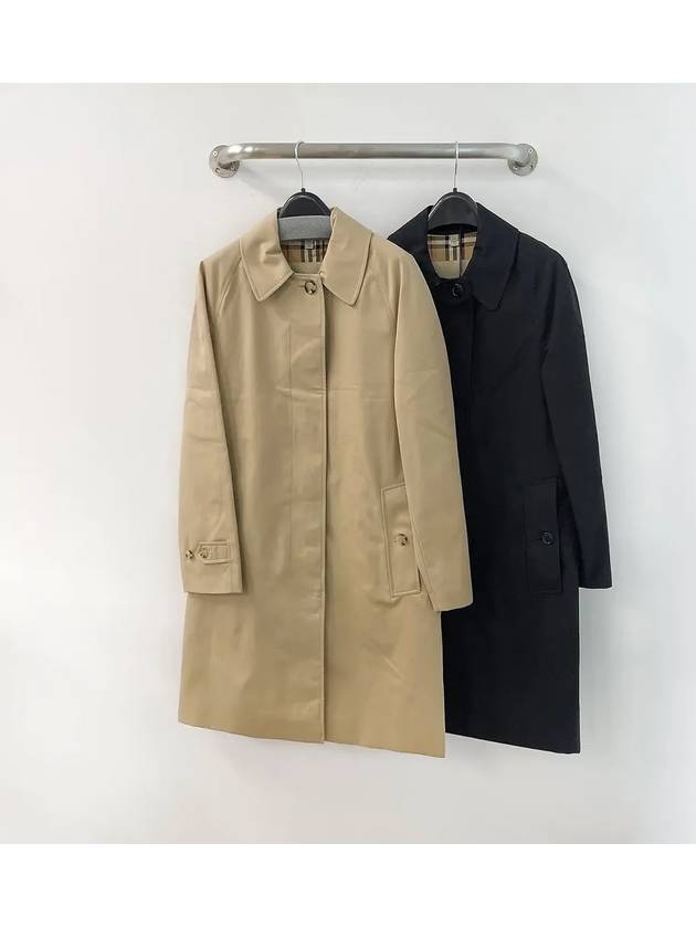 24FW 버버리 여성 미드 렝스 캠던 헤리티지 카 코트 허니 블랙 8079400 8079398