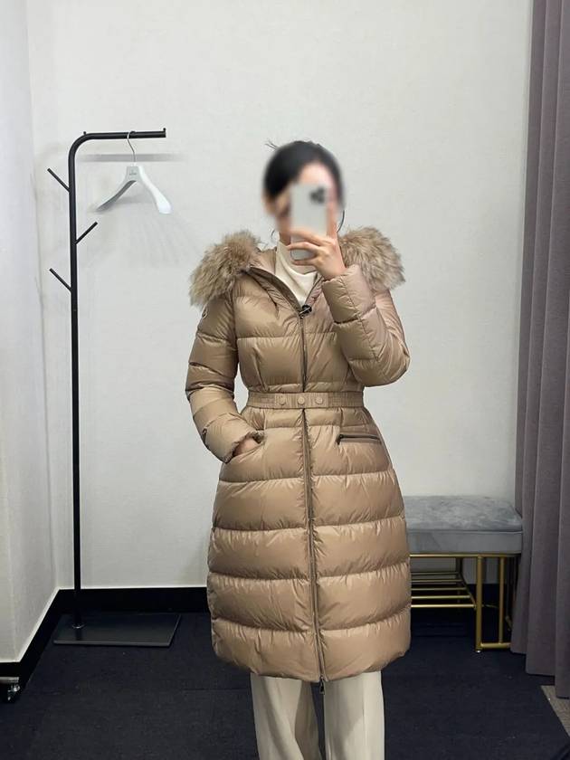 24FW 몽클레르 여성 BOEDIC 롱 다운 패딩 점퍼 카멜 1C0002