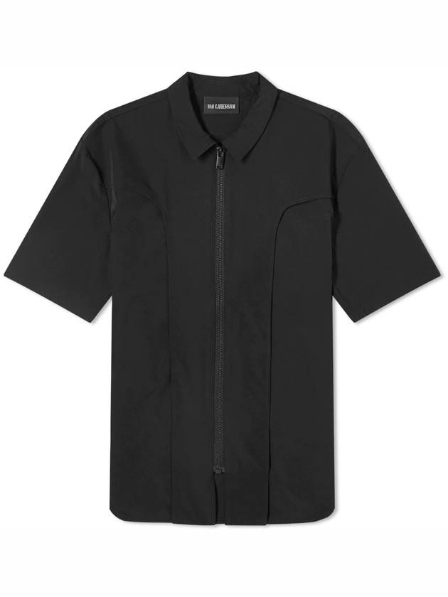 NB15 한 코펜하겐 남성 셔츠 Han Kjobenhavn Technical Short Sleeve Zip Shirt M 133612 BLK