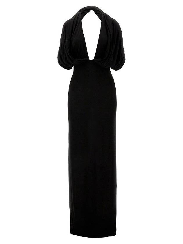 MAGDA BUTRYM Jersey long dress with halter neck