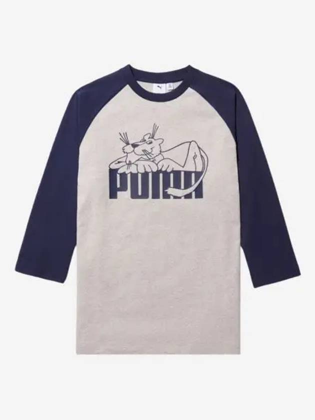 푸마 x 노아 래글런 롱슬리브 티셔츠 헤더 블루 Puma x Noah Raglan LS T Shirt Heather Blue