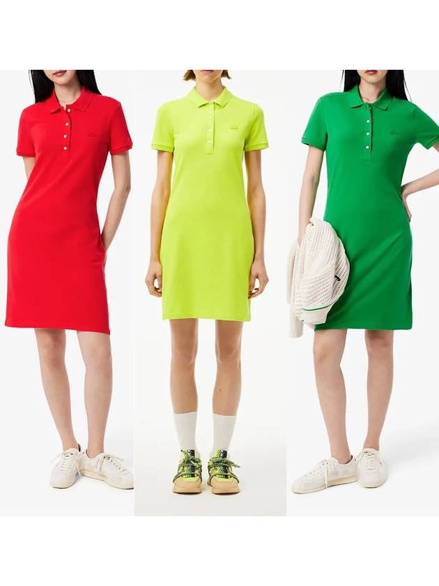 라코스테 원피스 미니 피케 폴로 드레스 3컬러