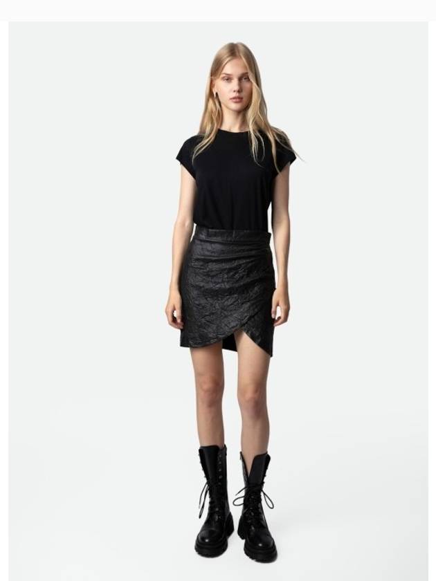 쟈딕앤볼테르 Julipe 크링클 레더 가죽 스커트 치마