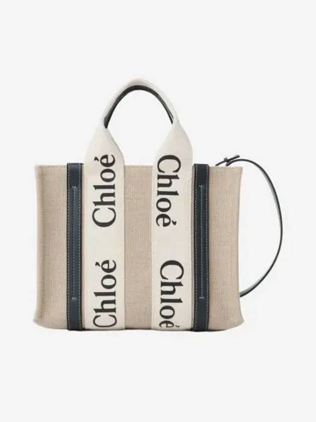 끌로에 우디 스몰 스트랩 토트백 네이비 Chloe Woody Small Strap Tote Bag Navy