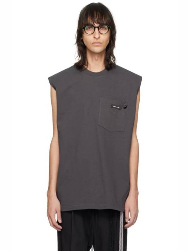 송 포 더 뮤트 블랙 블루 스템 탱크탑 WASHED BLACK