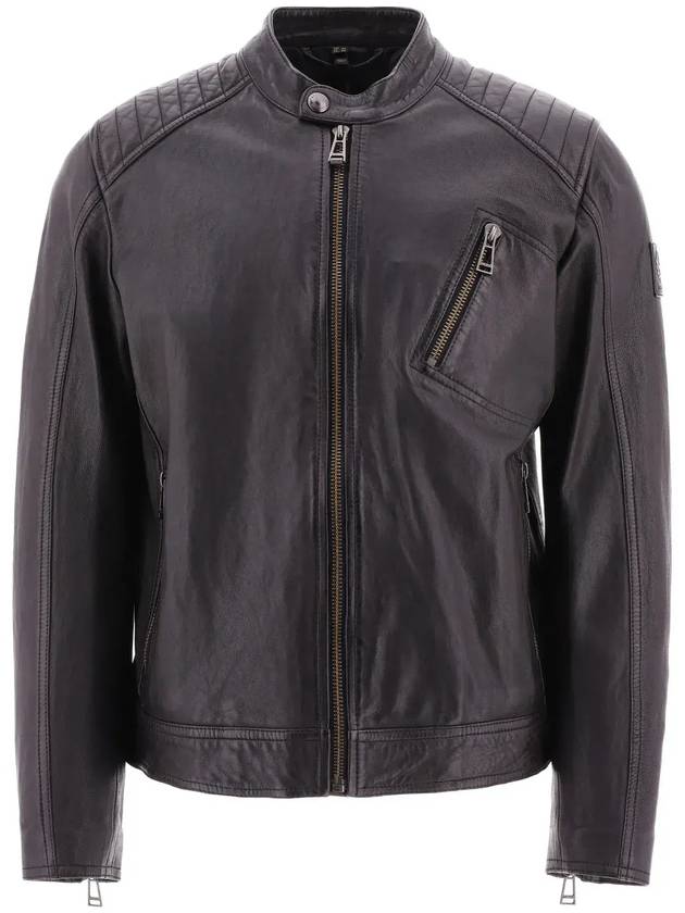 Belstaff V Racer 지퍼 가죽 재킷 100038_21BLACK