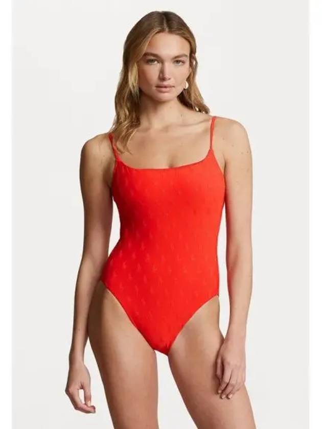 폴로 랄프로렌 로고 자카드 수영복 b라잇 hibiscus 519701