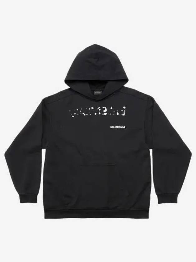 발렌시아가 핸드 드로운 발렌시아가 후드 미디움 핏 블랙 Balenciaga Hand Drawn Balenciaga Hoodie Medium Fit Black