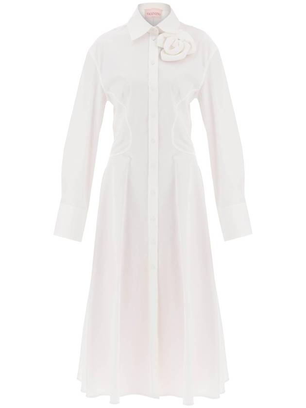 24 S S 발렌티노 컴팩트 포플린 미디 드레스 WITH 로즈 VALENTINO 3B3VA4185DN 001 B0230460419