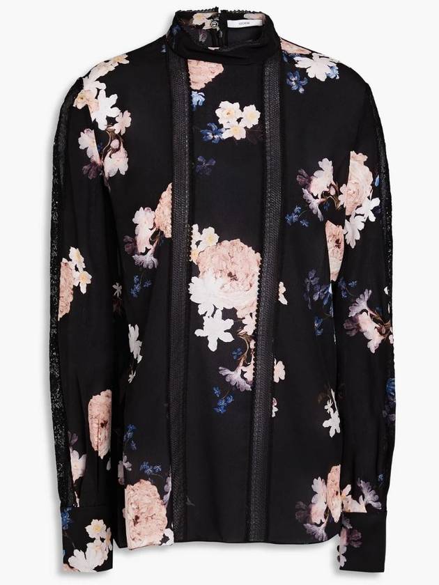 NB07 에르뎀 여성 블라우스 Letitita lace paneled floral print silk crepe de chine blouse 1647597329488994