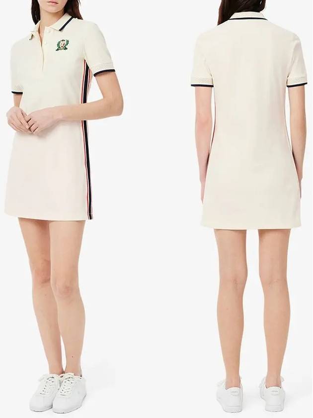 라코스테 원피스 프랑스 슬림핏 폴로 드레스 아이보리